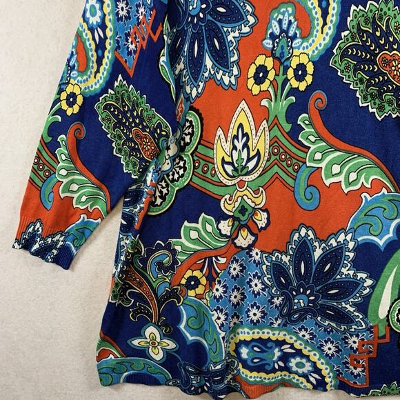 Joseph A Womens Colorful Paisley Knit Top Sz 3X Office Statement Boho Soft Comfy - Picture 3 of 14